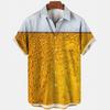 Hawaiian Beach Harajuku Shirts For Men 3D Print Beer Short Sleeve Tees Summer Vacation Style Single-Breasted Tops Lapel