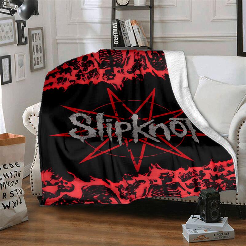 Slipknot Flannel Blanket Soft All-Season Throw, Design for Camping, Car Travel, Hiking Sofa, Bed, Office Perfect Gift for Parties