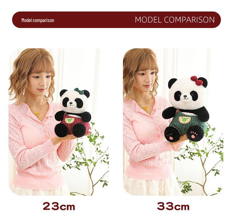 Cute Panda Plush Toy - Bamboo Basket Couple Doll - Ideal Children's Birthday Gift