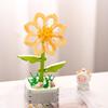 Music Flower Box Compatible Building Blocks Bouquet: Sunflower & Carnation Toy for Children and Teachers