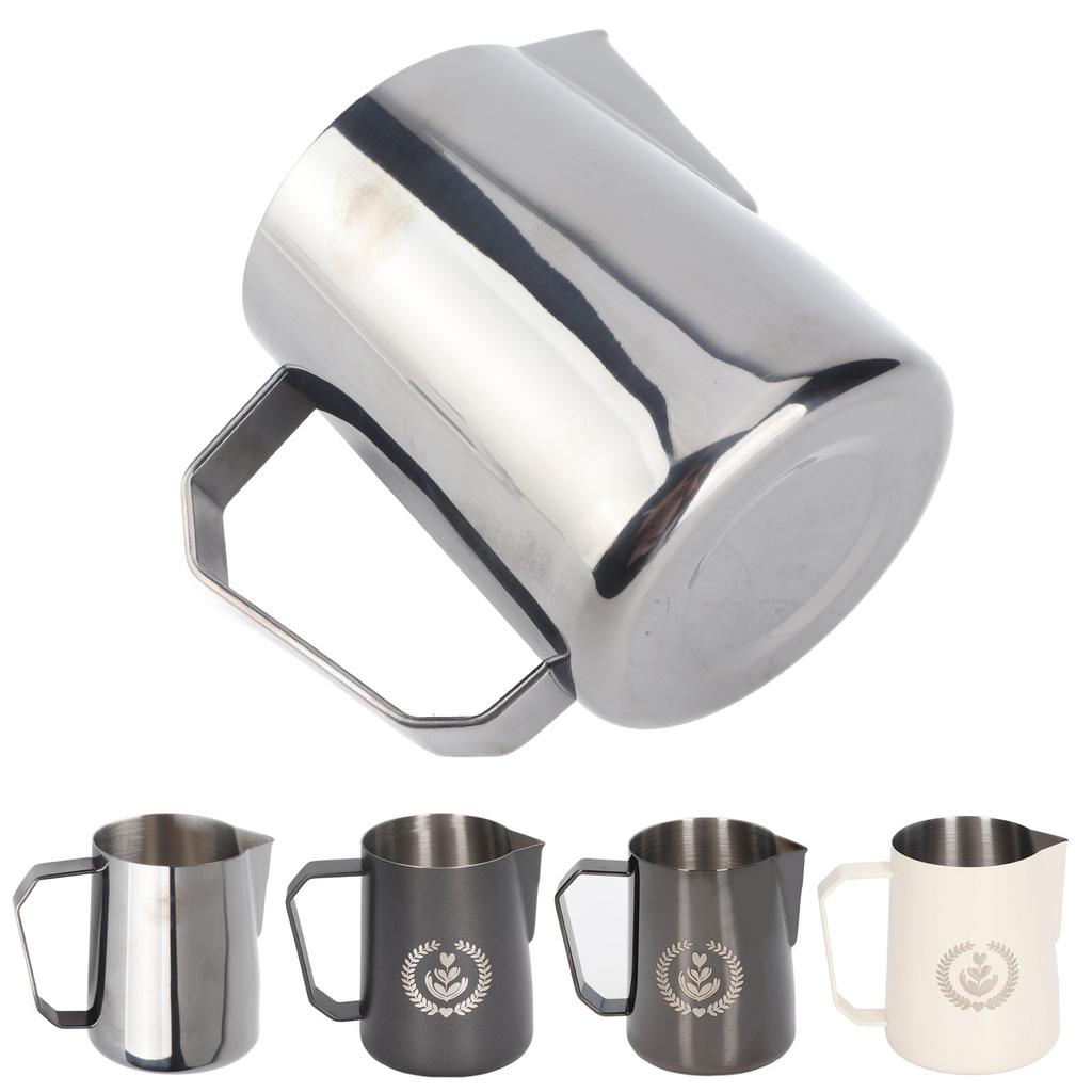 450ml Milk Frothing Pitcher Stainless Steel milk Frother Jug Mixing Cup Pot Water Cup For  Home Office Cafe Restaurant Hotel