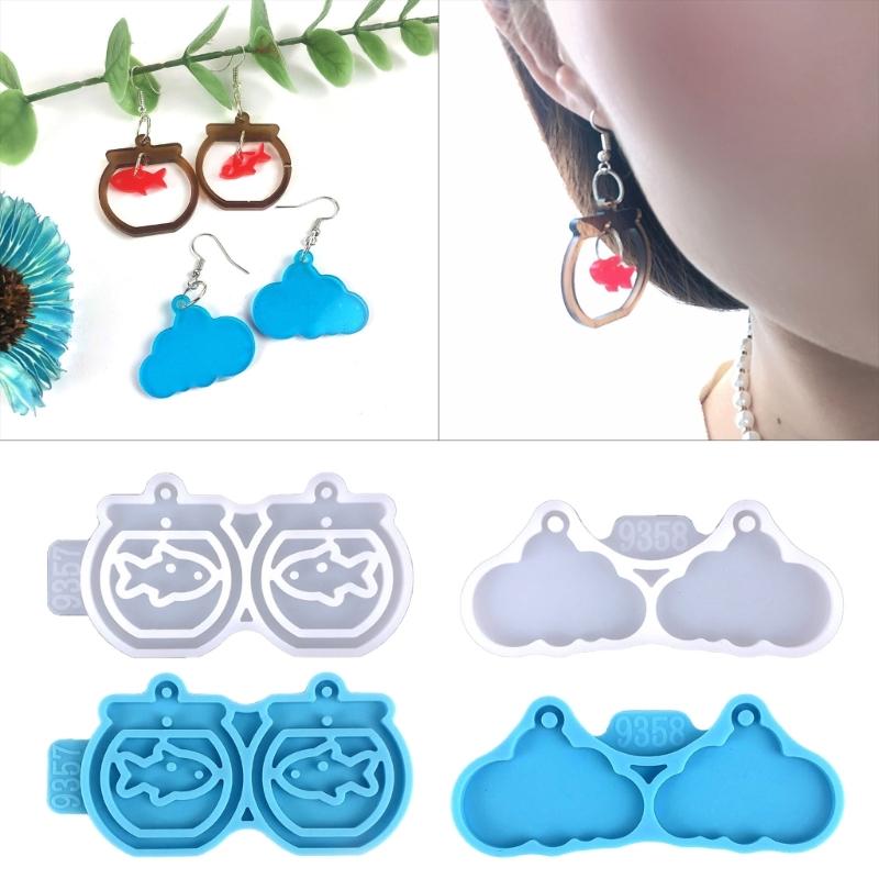 Fishbowl Clouds Necklace Mold Silicone Pendant Mold Earring Ornament Epoxy Resin Casting Jewelry Making Diy Crafts