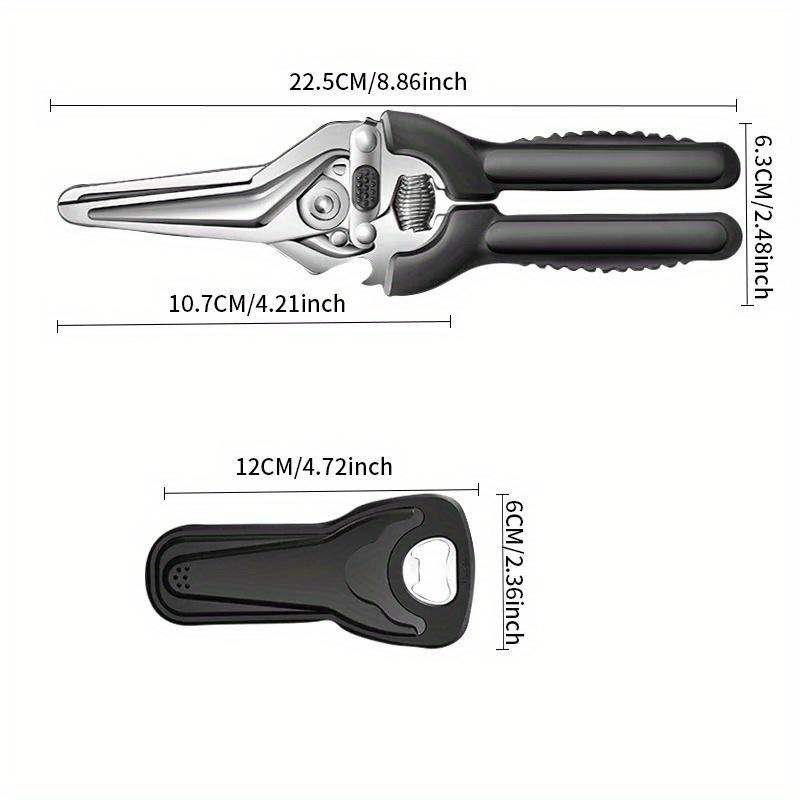 1pc Heavy Duty Stainless Steel Kitchen Scissors with Sheath , Perfect for Cutting Chicken, Duck, Goose Bones, Fish, Vegetables, and Herbs