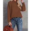 New Autumn and Winter Knitted Sweater, Solid Color High-neck Casual Loose Sweater Pullover