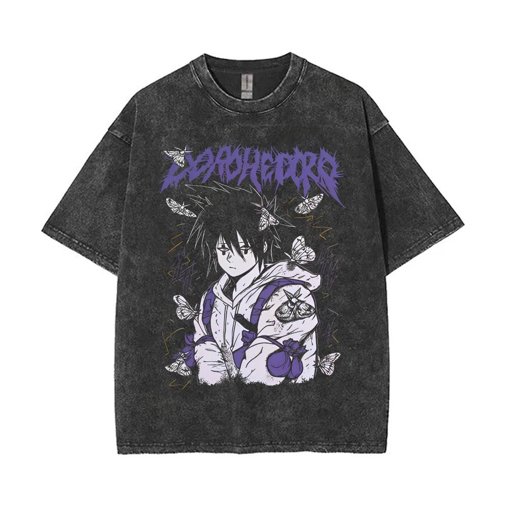 Anime Dorohedoro Nikaido Kaiman Maglietta Vintage Lavata Uomo Donna Abbigliamento Gotico Horror Maglietta in Cotone Maschile Oversize Streetwear
