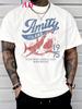 PAYEAH Jaws Shark Men's T-Shirt (Single Piece)100% Cotton 220g Heavy Cotton T Shirt