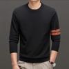 Men Fall Winter Sweater with Stretchy Cuffs And Hem Round Neck Thickened Keep Warm Solid Color Long Sleeves Mid Length Top
