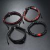 Men's Simple Hand-woven Bohemian Colored Leather Bracelet Turtle Alloy Accessories Set Hand Rope