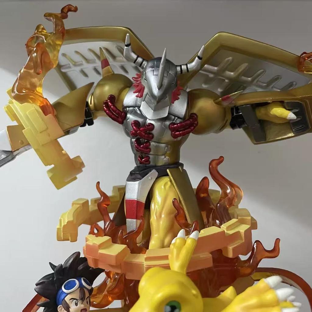 30cm Digimon Adventure Figuren Taichi Agumon War Greymon Anime Figuren PVC Statue Sammlermodell Schreibtischverzierung Spielzeug Geschenk