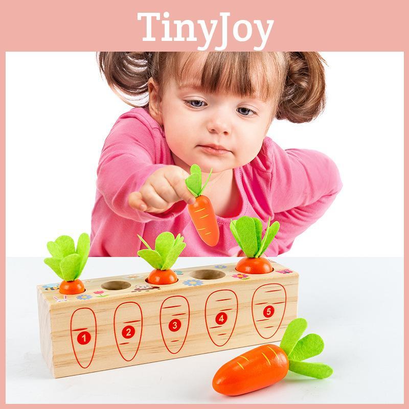 Carrot Digital Wooden Pulling Game Educational Toy For Toddler Learning And Play