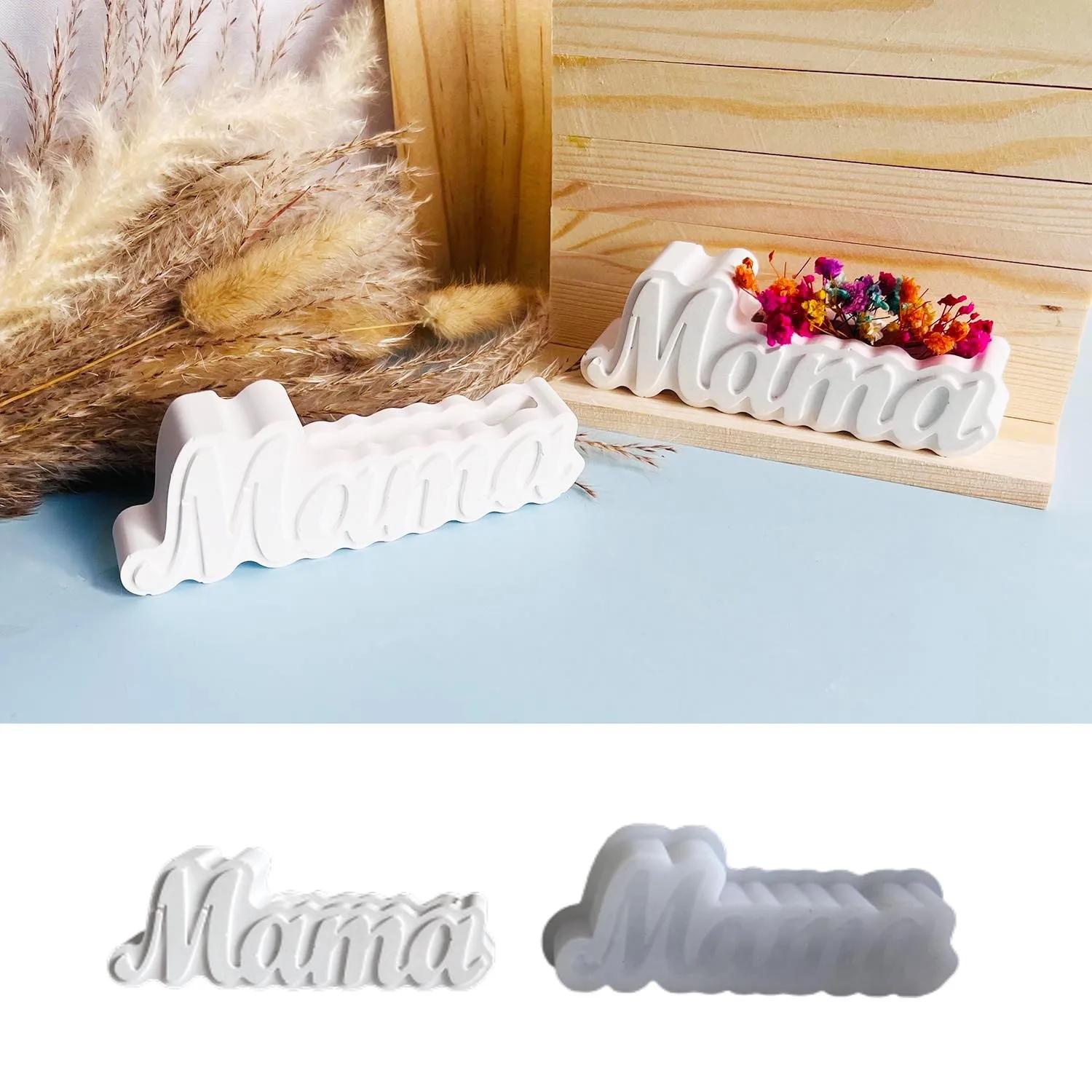 Top Quality Vase Silicone Mold Mama Letter Multi-purpose Reusable Mold Diy Aromatherapy Plaster Epoxy Resin Craft Kit