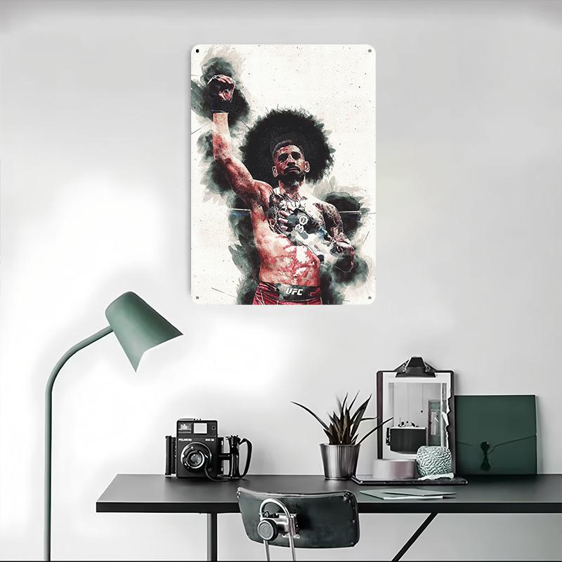 Ilia Topuria Tinplate Poster Customized Wall Art Vintage Metal Signs Retro Tin Plaque for Decoration Home Decor Accessories Room