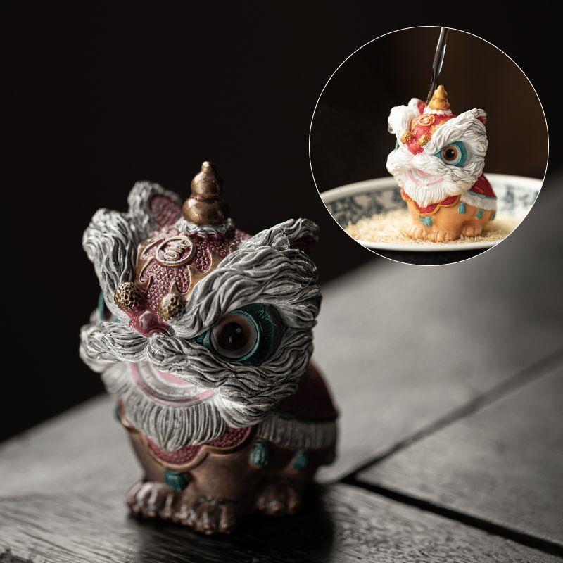 Premium Resin Color-Changing Tea Pet Drinking Tea Decoration for Tea Table Top Chinese Trendy Lion Wake-Up Resin Craft Home Deco