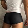INCERUN Mens Ribbed Boxer Briefs Low Rise Underwear Trunks Homewear Breathable Shorts Pajama Bottoms