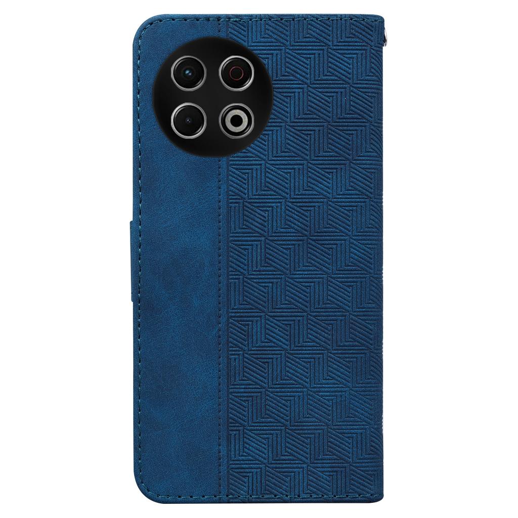 For TECNO Spark 30 Pro 4G Case Geometry Pattern Leather Wallet Phone Cover with Wrist Strap