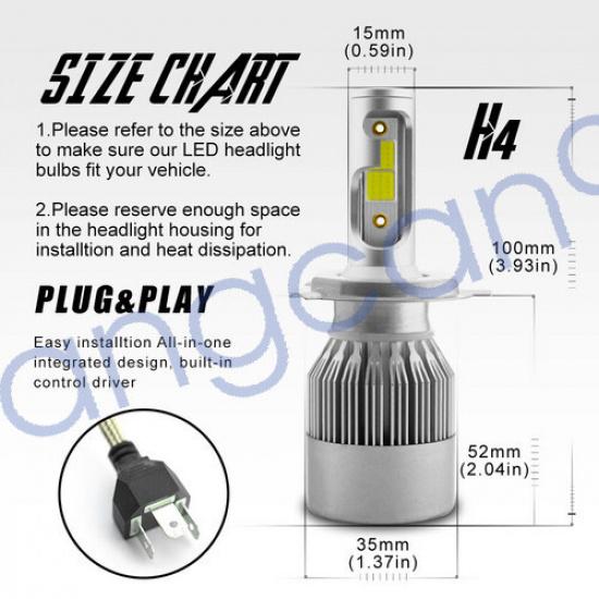 LED Headlight Kit H4 9003 8000K High Beam / Fog Light For INFINITI G35 2003-2005