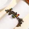 Retro Bohemian Literary Small and Fresh Cherry Bead String Fringed Bracelet, Rare and High-end Fashionable Ethnic Accessory.