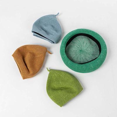 2023 Summer Lightweighte Beret for Women  Thin Section Cap  Ladies  Linen Breathable Berets Sweet Painter Hat
