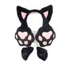 Soft Ear Covers In a Plush Cats Ear Headband with Paws Pad, Decorative Earmuffs for Casual Winter Outdoor, Daily Cold Weather Warmth