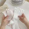 Thin Lace Socks Women'S Summer Hollow Mesh Boneless Pile Socks Wind Fungus Edge Socks Solid Color Mid-Tube Socks