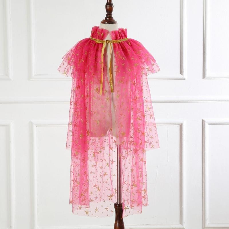 Princess Cape, Colorful Princess Cloak Girls Glittering Princess Dress Up Cape
