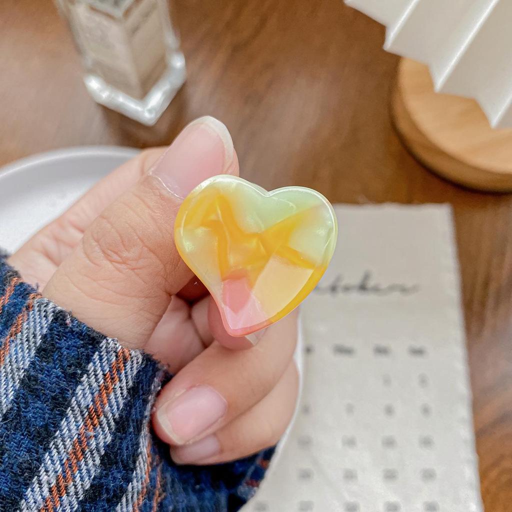 Bofeiya Sweet Heart Acetate Hair Clip - Cute, Small, High-End Side or Top Clip for Braided Hairstyles
