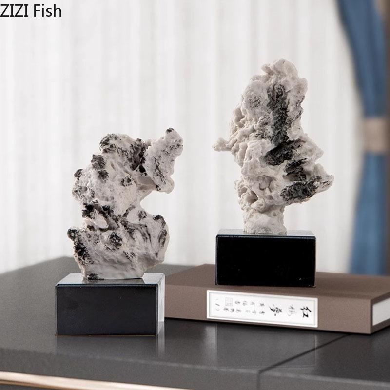 Taihu Stone Rockery Landscape Sculpture Desk Decoration Ornaments  Creative Coral Statue Room Aesthetics Decor Modern Crafts