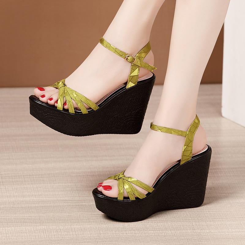 Plus Size 32-43 Open Toe Platform Female Sandals Women's Shoes Wedges Super High Heel Shoes Ladies High Heels Sandal