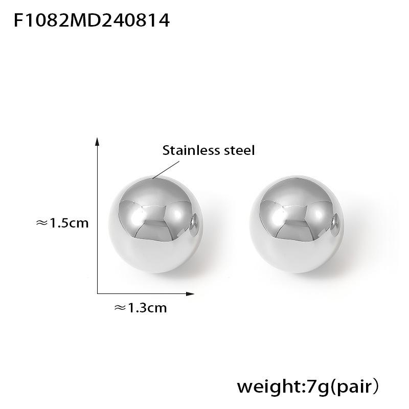 

European and American Ball Earrings, Simple and Cold Wind Semicircular Hollow Earrings, Autumn and Winter Light Luxury Jewelry 2026