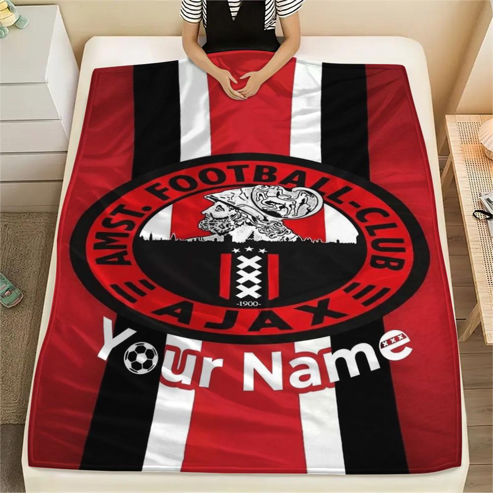 1PC Ajax Fan Gear Custom Name Patterned Flannel Blanket Suitable For All Seasons For Home Decor Warmth And Comfort Gifts Holiday Present