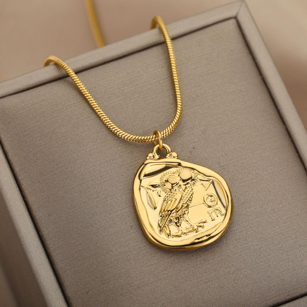 Fashion Owl Charms Pendant Necklaces For Women Stainless Steel Owl Animal Chain Choker Aesthetic Jewelry Accessories Gift Femme