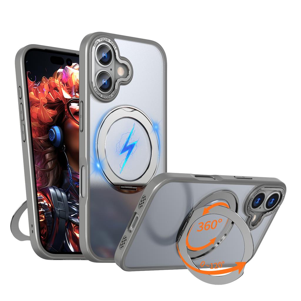 For iPhone 17 Case Compatible with MagSafe TPU + Acrylic Kickstand Phone Cover