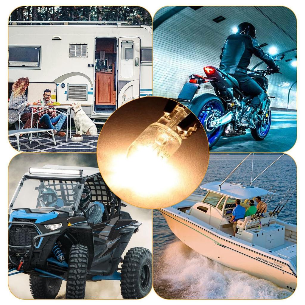 Car Bulb - 10 LED Bulbs Replacement Parts Clear Glass High Temperature Resistant,10 Pcs