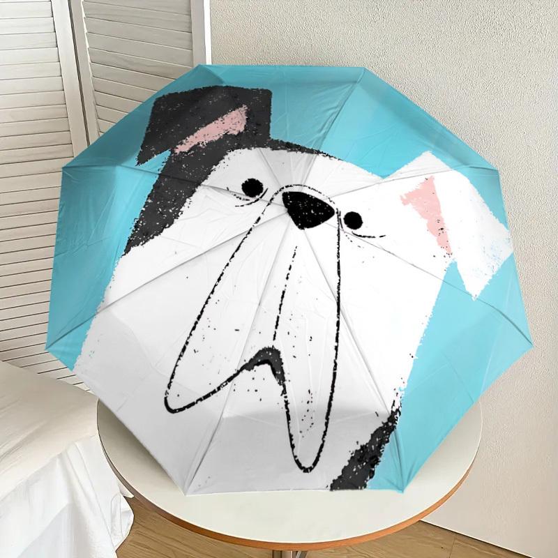 1PC Puppy Face Automatic Folding Umbrella - Compact 8-Rib Design, Durable Plastic & Iron, Lightweight for Outdoor Daily Use, Festive Gift006