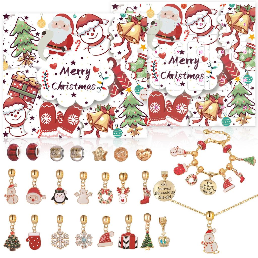 Advent Weihnachten 2025 Countdown Stilvoll und Handgefertigt Blind Niedliches Weihnachtsgeschenk zum Selbermachen Nikolausgeschenk Kalender, Kalender, Niedlich, Teile, 24-teiliges Set, Gold,