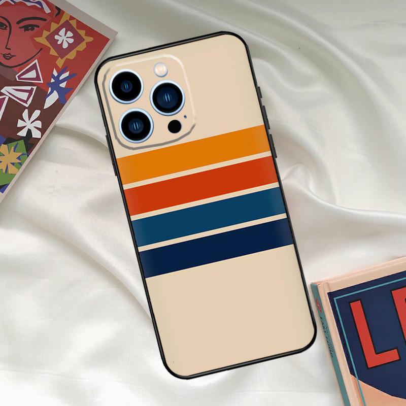 Retro Stripes Aesthetic Vintage Case For iPhone 15 14 13 12 11 Pro Max XR X XS Max 7 8 Plus SE 2020 12 13 Mini Back Cover