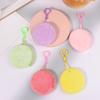 Candy Color Round Plush Coin Purse Women Cute Solid Color Change Pouch Wallet Keychain Portable Earphone Storage Bags