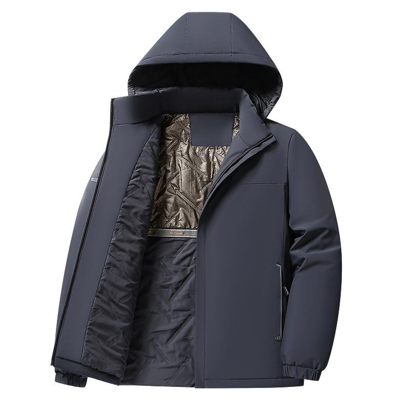 Mit Graphen-Baumwolle gepolsterte Winterjacke mit dicker, warmer Kapuze und winddichter Baumwolle für Herren