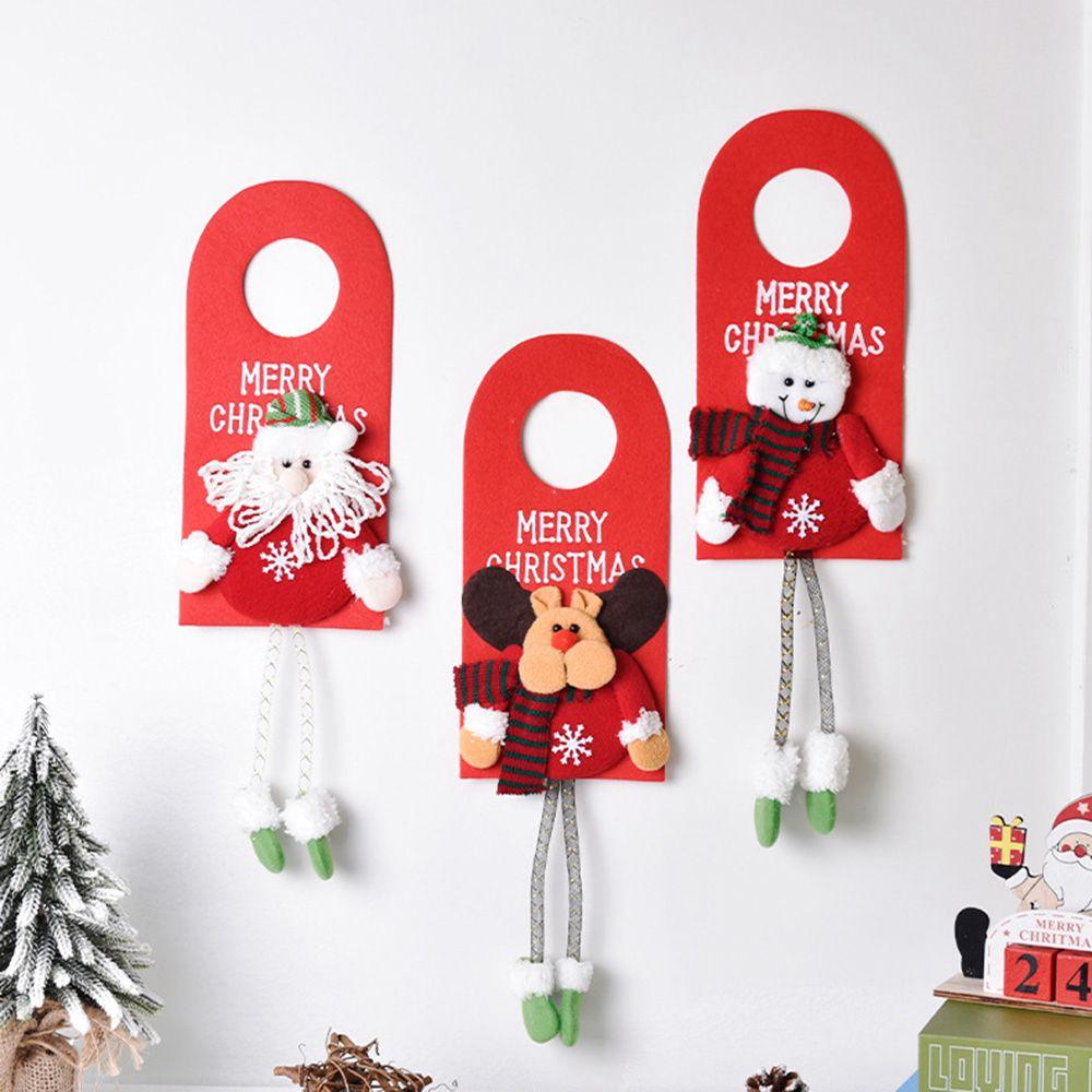 Xmas Cute Snowman Doorknob Hanger Hanging Pendant Christmas Ornament Door Decor