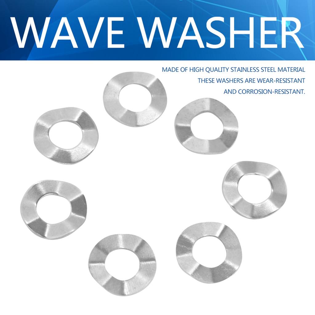 M10 20pcs Stainless Steel Wave Washer Gasket Spring Washers Lock Tools