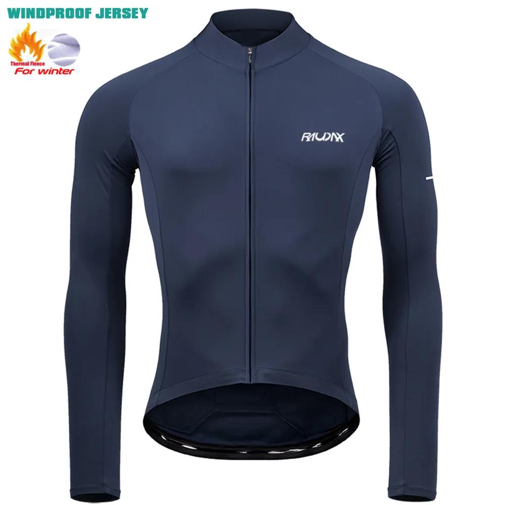 RAUDAX 2024 Man's Winter Cycling Clothing Long Sleeves Thermal Fleece Cycling Jersey Set Outdoor Keep Warm Road Bike Sportswear