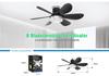 E27 Crystal Ceiling Fan Light with Remote Control - LED Six-Blade for Bedrooms