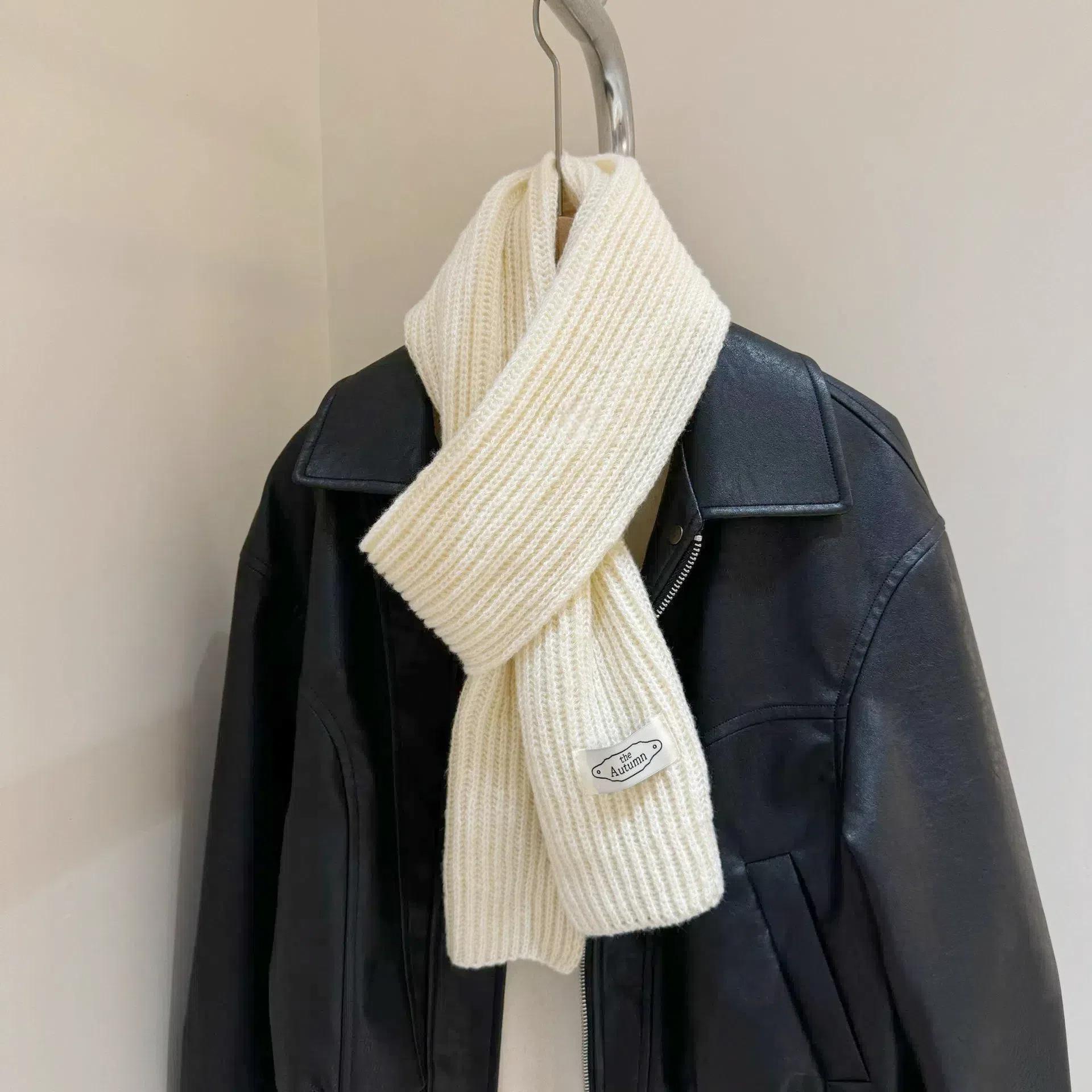 

Зимний шарф для мужчин и женщин одинакового стиля однотонный полосатый мягкий вязаный универсальный модный простой универсальный теплый шарф