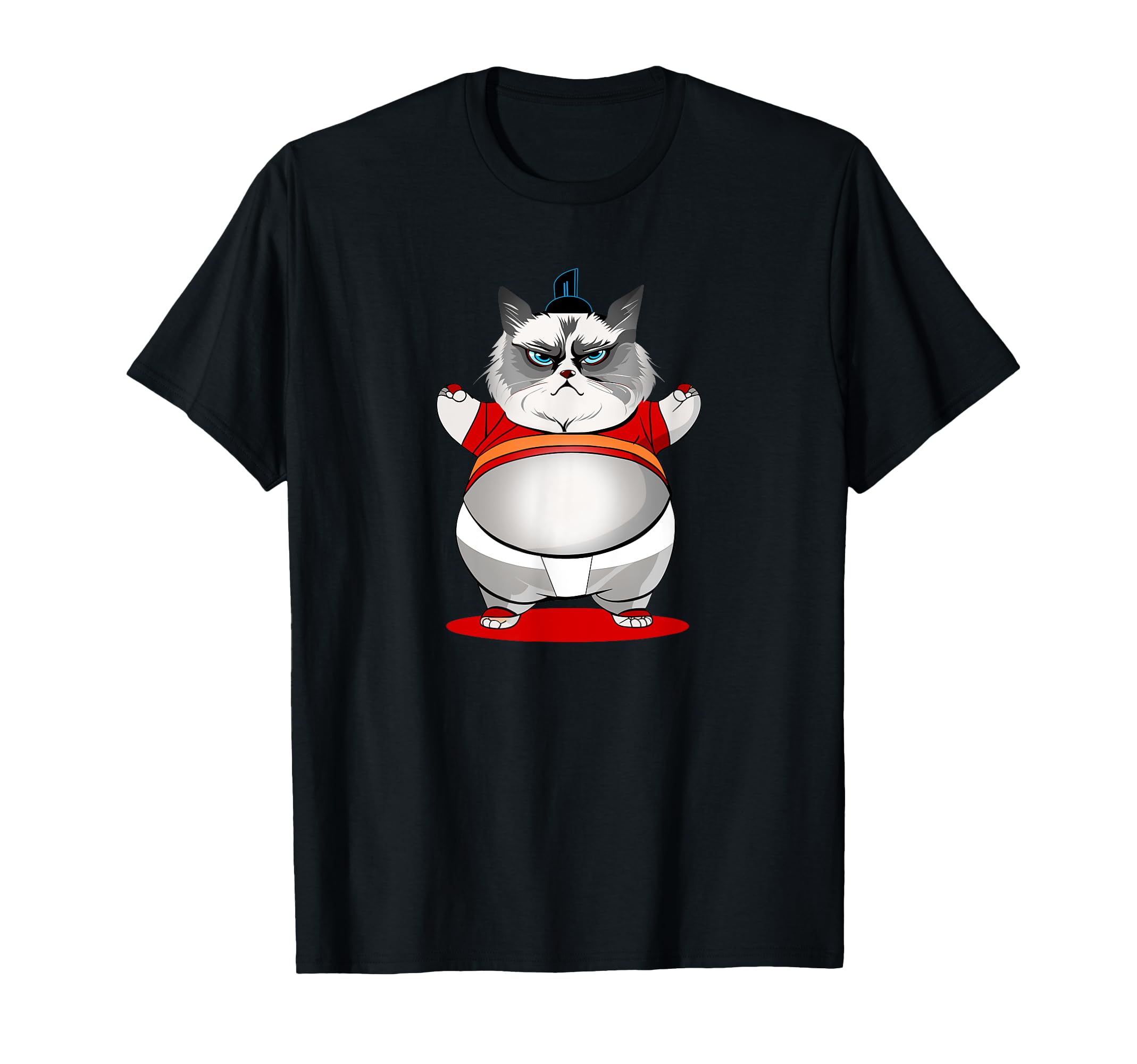 

Sumo Cat Cat Sumo Wrestler Funny Sumo Cat T-shirt чорний