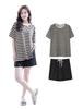 Minizaru Loungewear Pajamas Short Stretch 101 Women's Set, Sleeves, Cute, Cooling, Cotton, Spring/Summer (Size L)