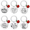 Fashion Heart Shaped Stainless Steel Keychain Teachers Day Grateful Gift Graduation Back To School Gift Jewelry Keychain for Backpack Bag Pendant