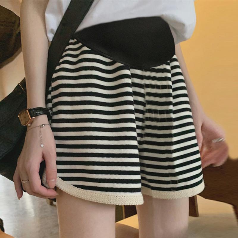 

2026 Maternity Wide-Leg Summer Pajama Shorts - Lightweight, Belly-Friendly Design Medium (80-110 jin) чёрный