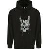 Rock N Roll Music Salute Skull Biker Gothic Hoodie