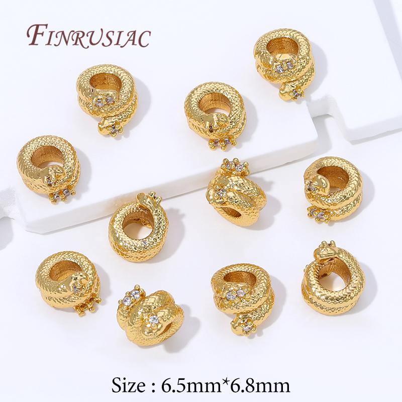 4/8Pcs 18K Gold Plated Decorative Beads,Spacer Beads For Jewelry Making,Metal Separator Bead For Bracelets DIY Accessories