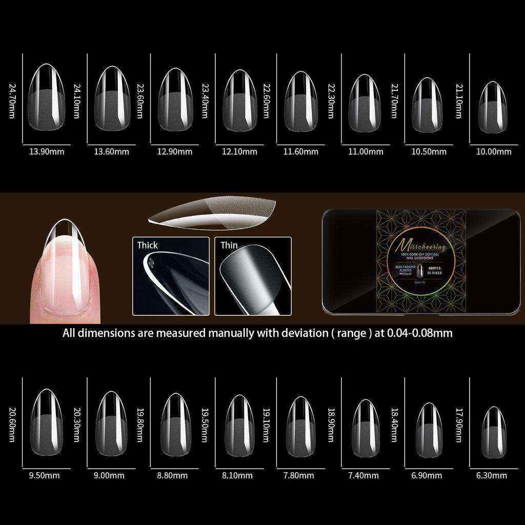 European And American Nail Art, Semi-Matte Nail Art, Seamless Fake Nail Box 480Pcs